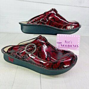 Alergia By PG Lite SEV-7616 SEVILLE GARNET MANTLE Leather Clog Sz Sz 39 US 9